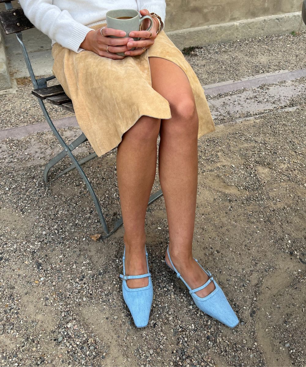 Elenne 35 slingback stiletter, Jeans