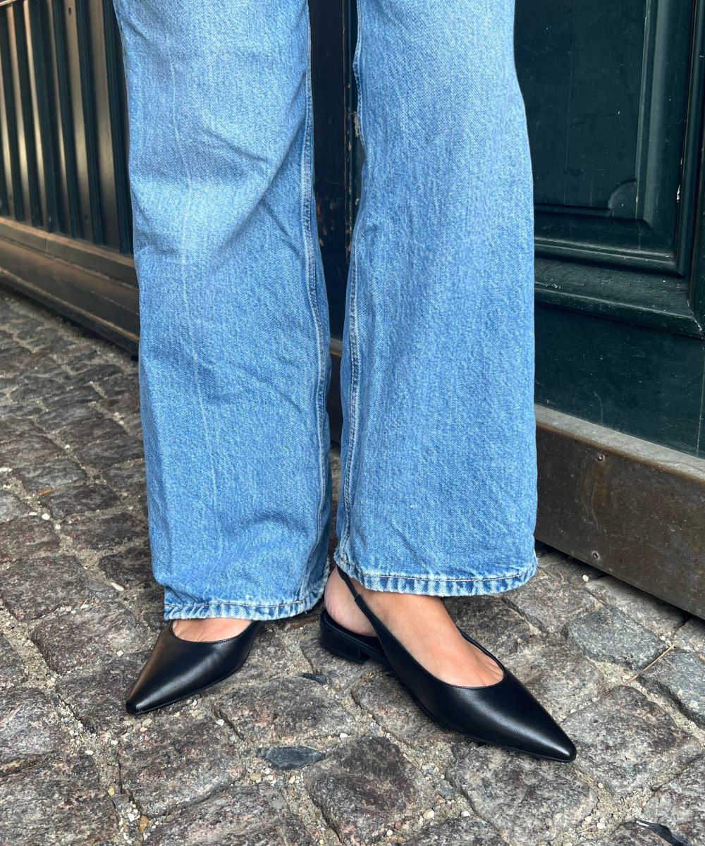 Gilda slingback, black leather