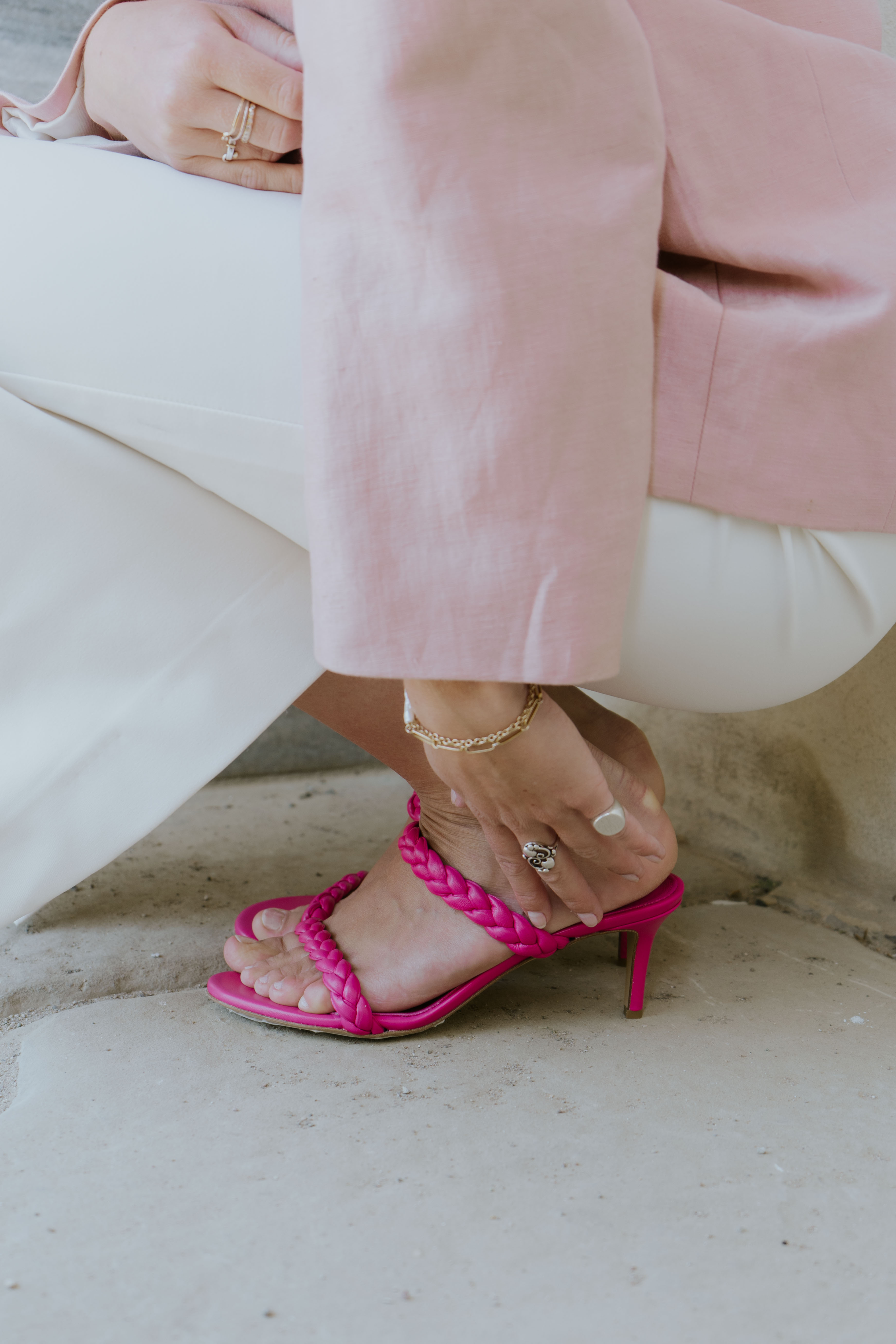 Ortensia 60 sandals, pink leather