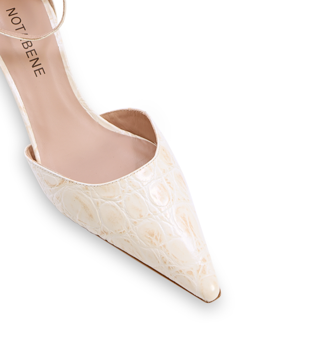Elsa 50 kilehæl, beige croco