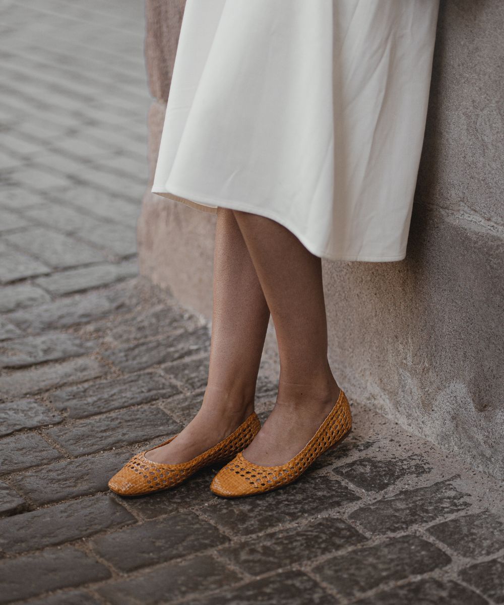 Capri II ballerina, gul læder