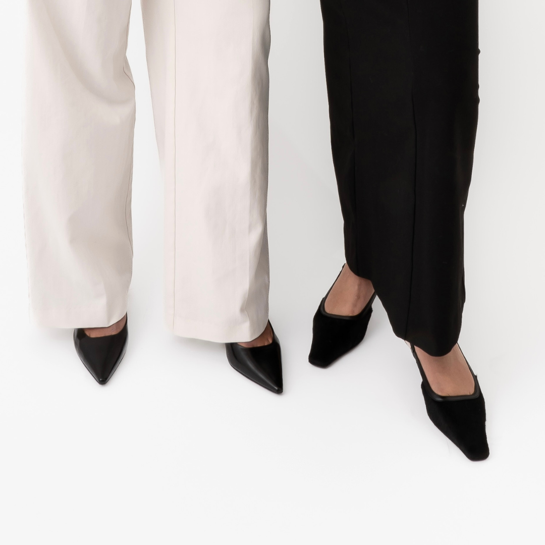 Beatrice 35 slingback stiletter, sort læder