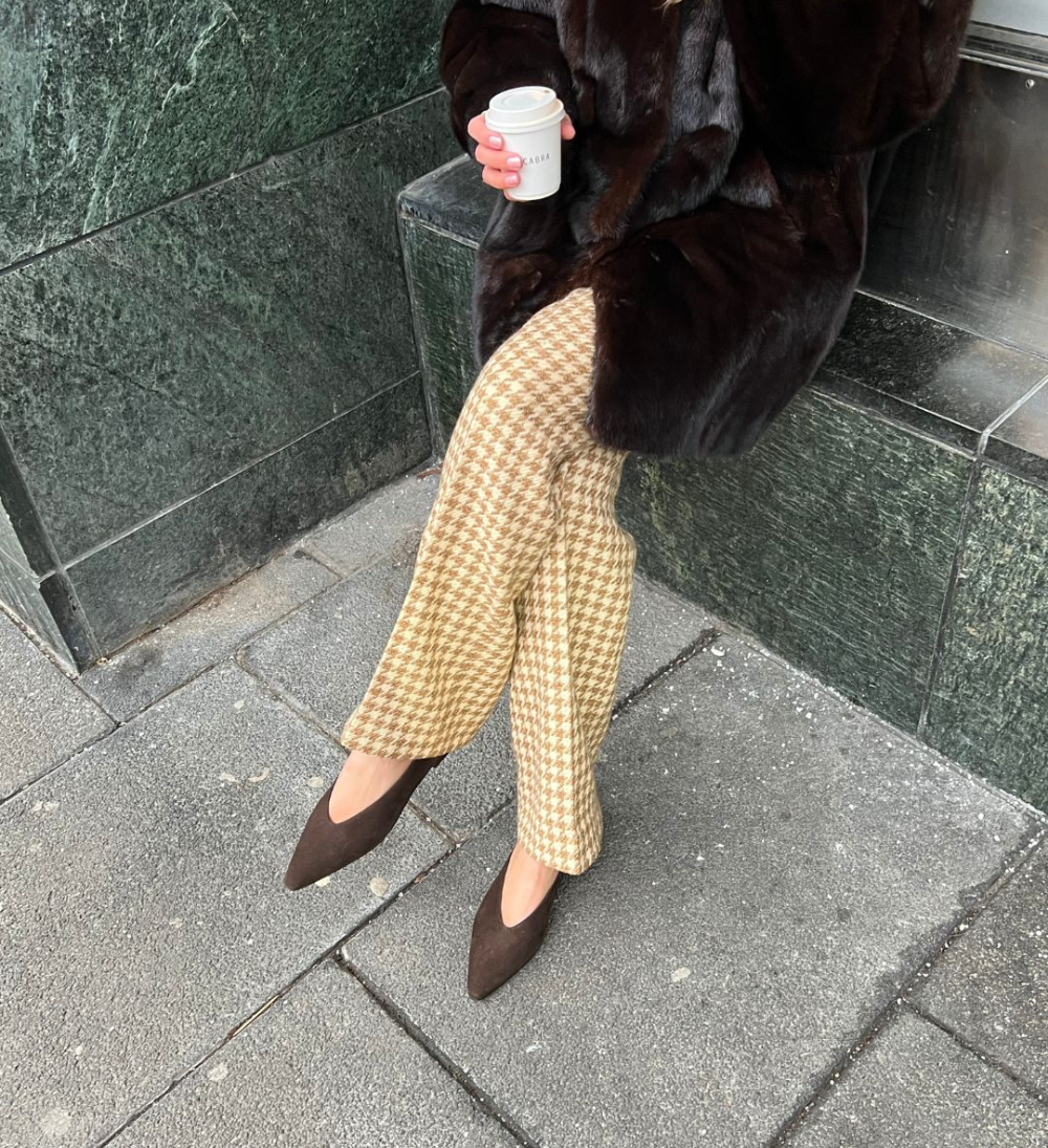 Ginevra ballerina, mørkebrun ruskind