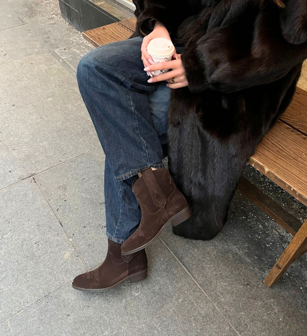 Anne støvler, mørkebrun ruskind