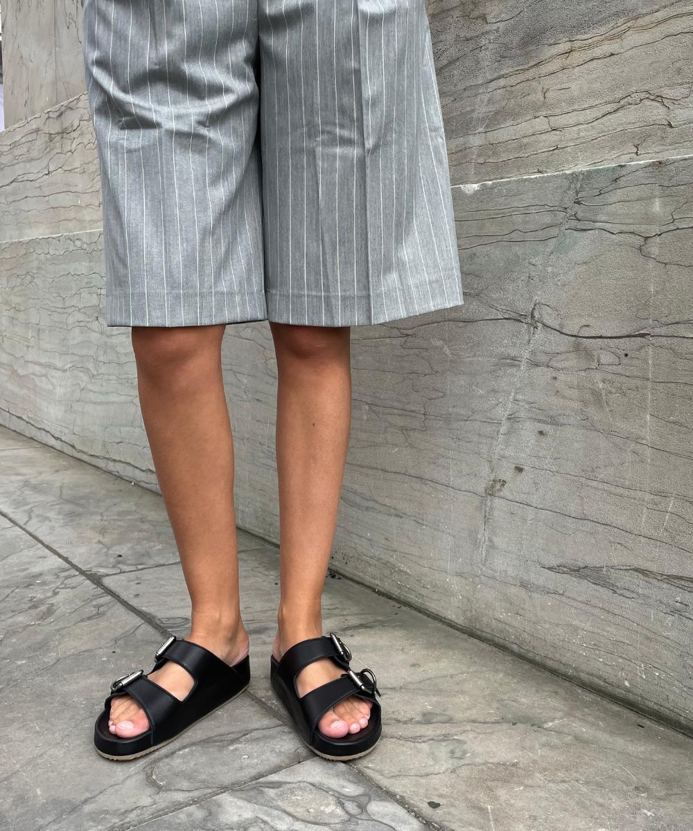 Gaia sandals, black leather