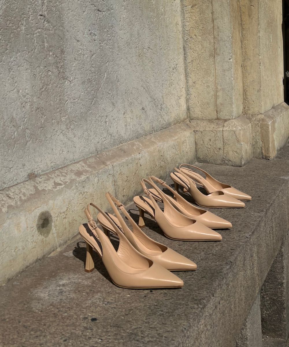 Emilia Low 70 slingback stilettos, nude