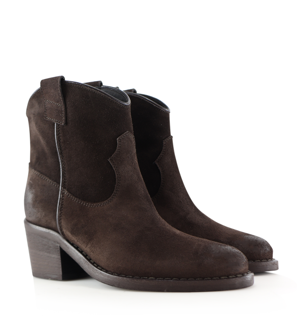 Anna 50 støvler, mørkebrun ruskind