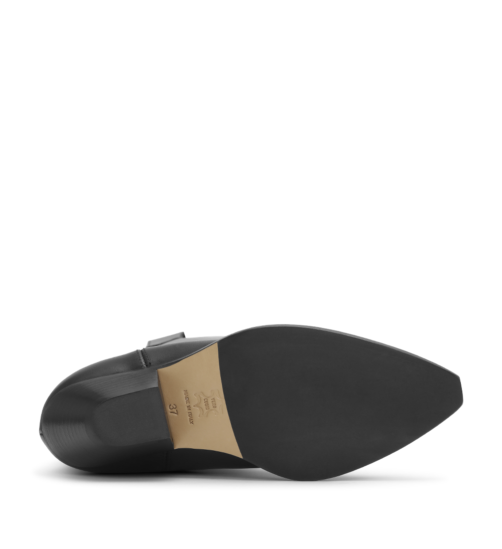 Antoinette Boots, Black Leather