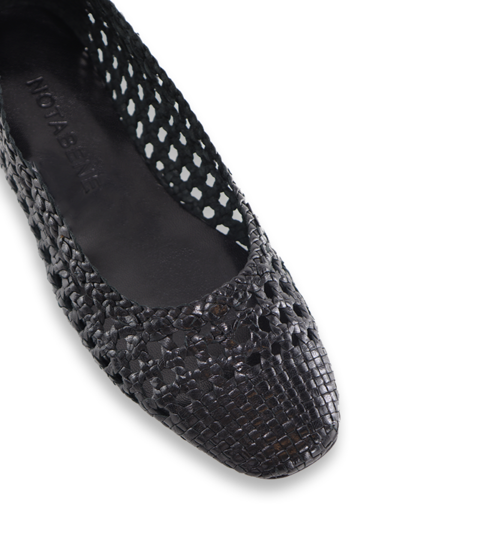 Capri II ballerina, sort læder