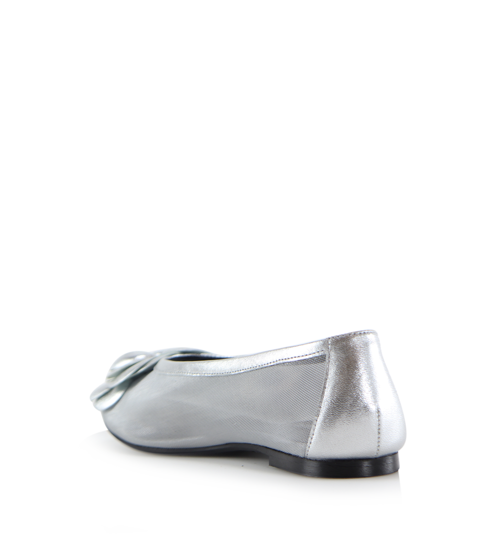 Camelia ballerina, sølv læder/mesh