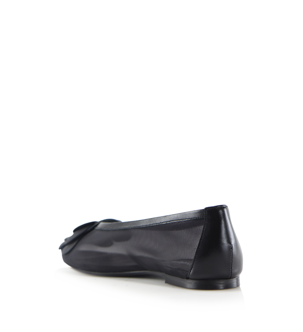 Camelia ballerina, sort læder/mesh