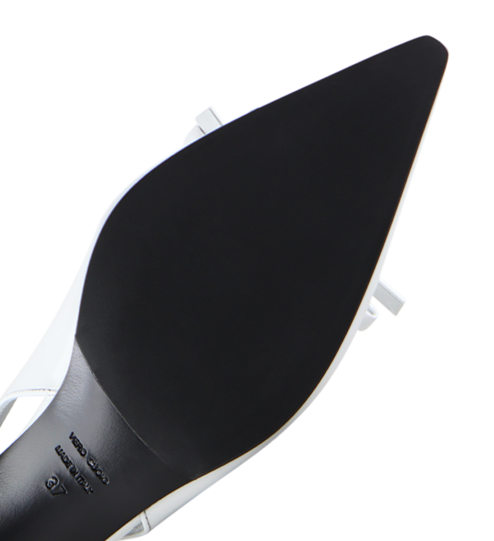 Bea 50 slingback stiletter, hvid læder