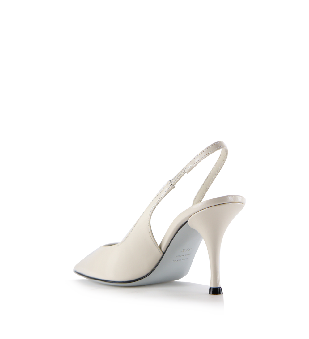 Beti 80 slingback stiletter, off-white læder