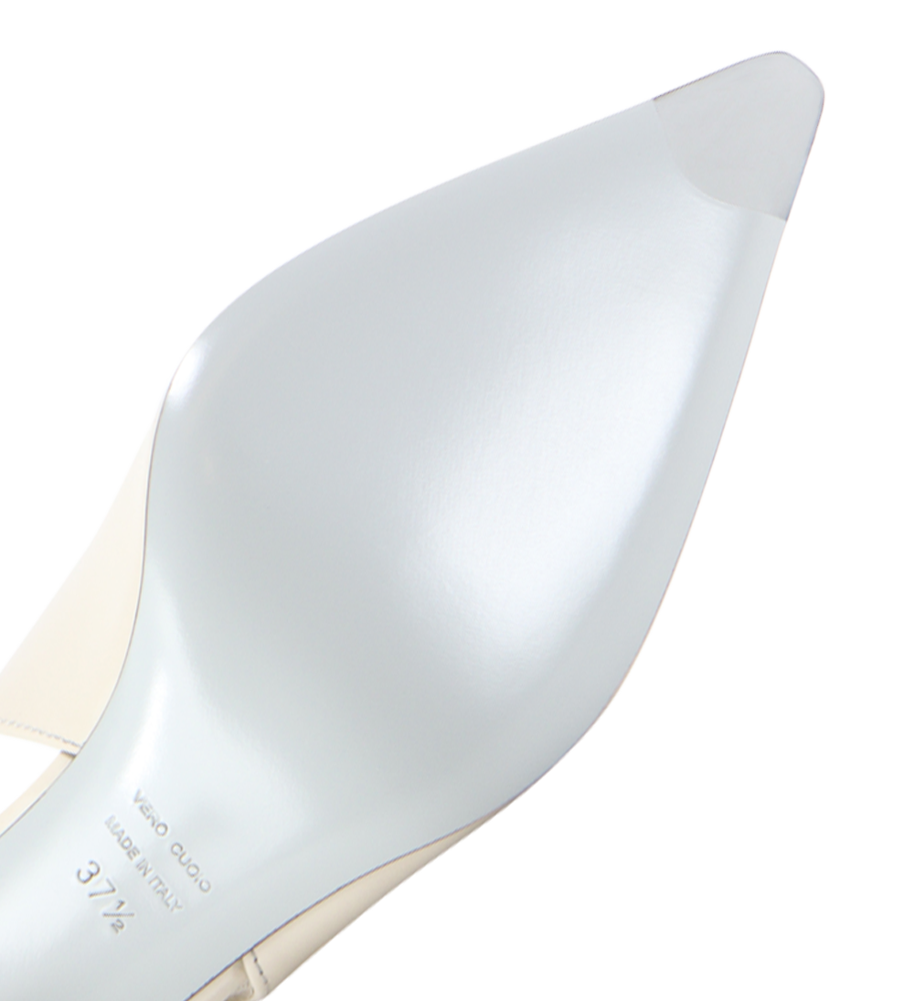 Beti 80 slingback stiletter, off-white læder