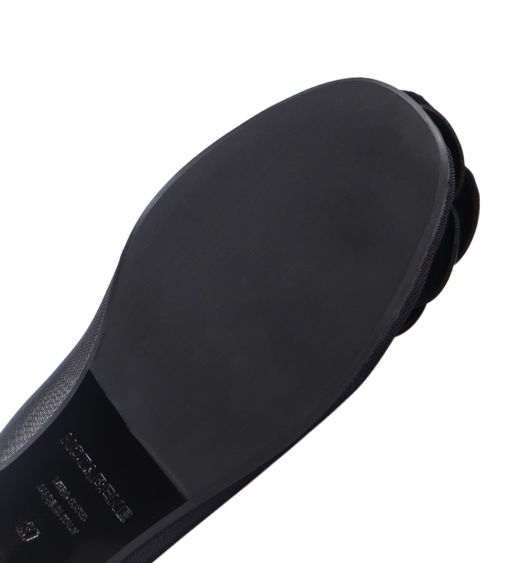 Camelia ballerina, sort læder/mesh