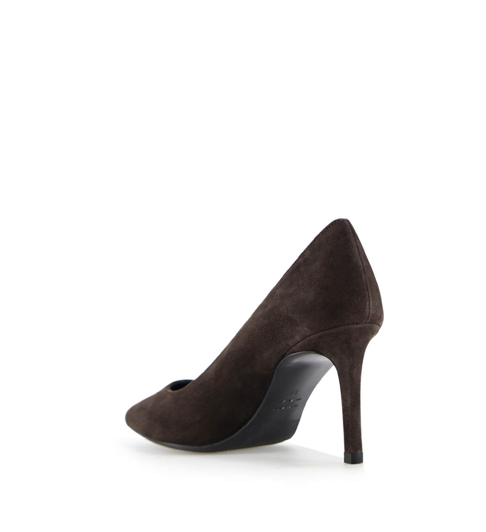 Carolina 70 stiletter, mørkebrun ruskind