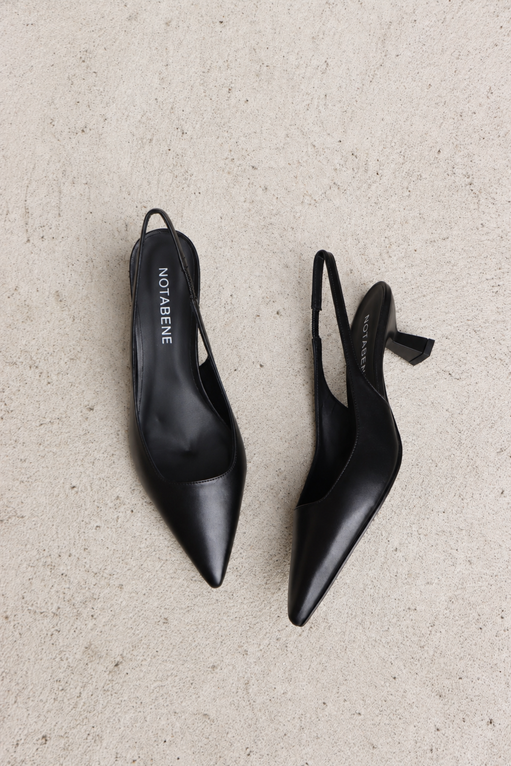 Elisa 50 slingback stilettos, black leather