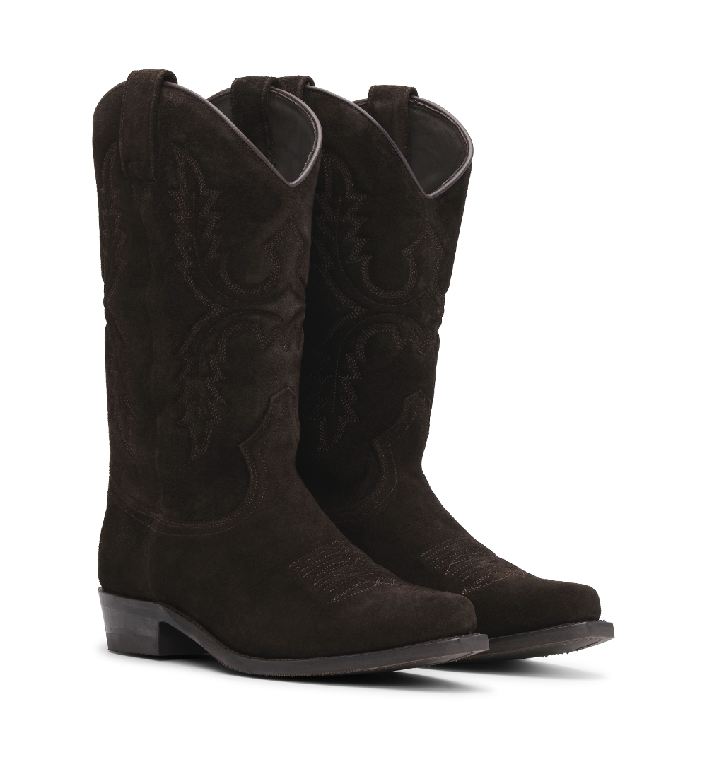 Diego 30 cowboy boots, dark brown suede