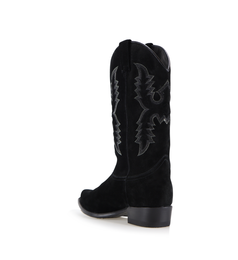 Diego 30 cowboy boots, black suede