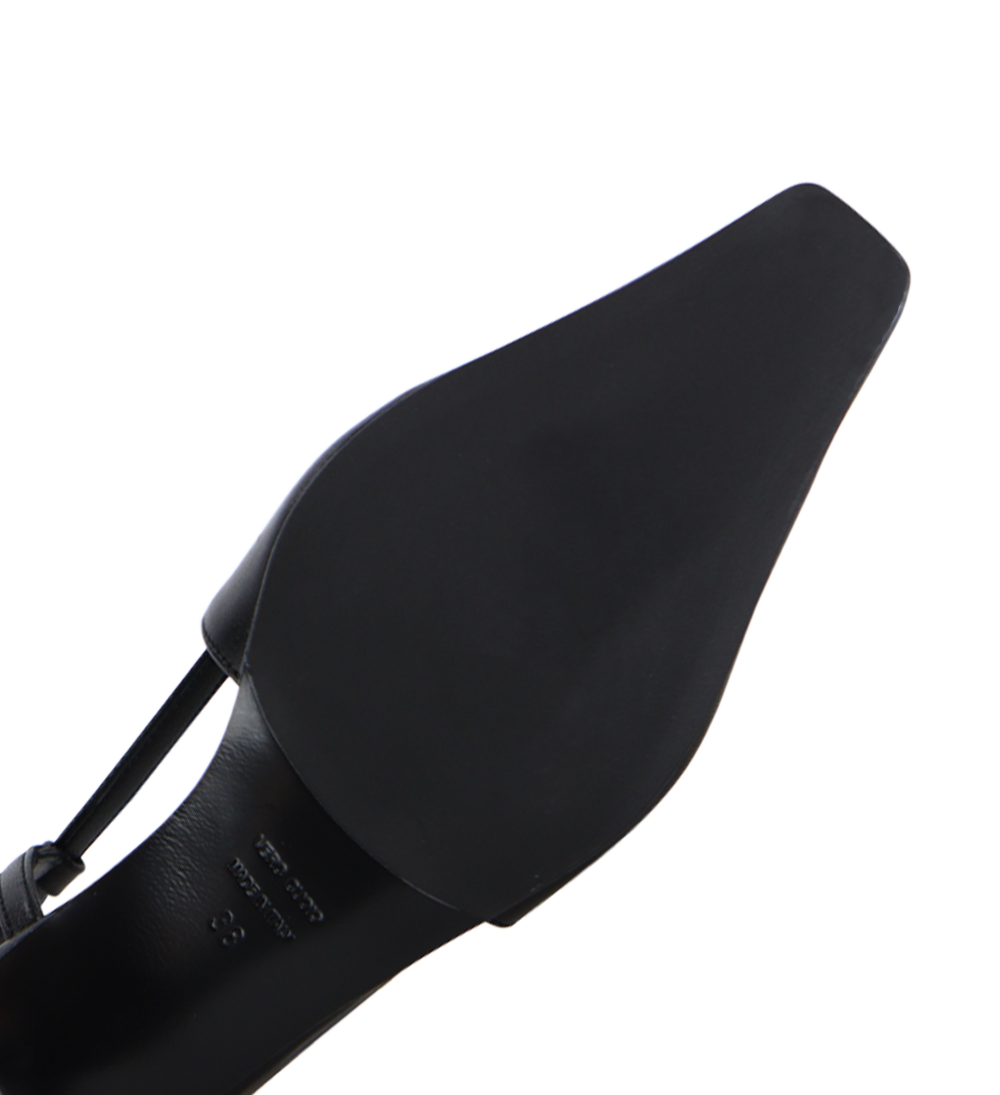 Elena 35 slingback stiletter, sort læder