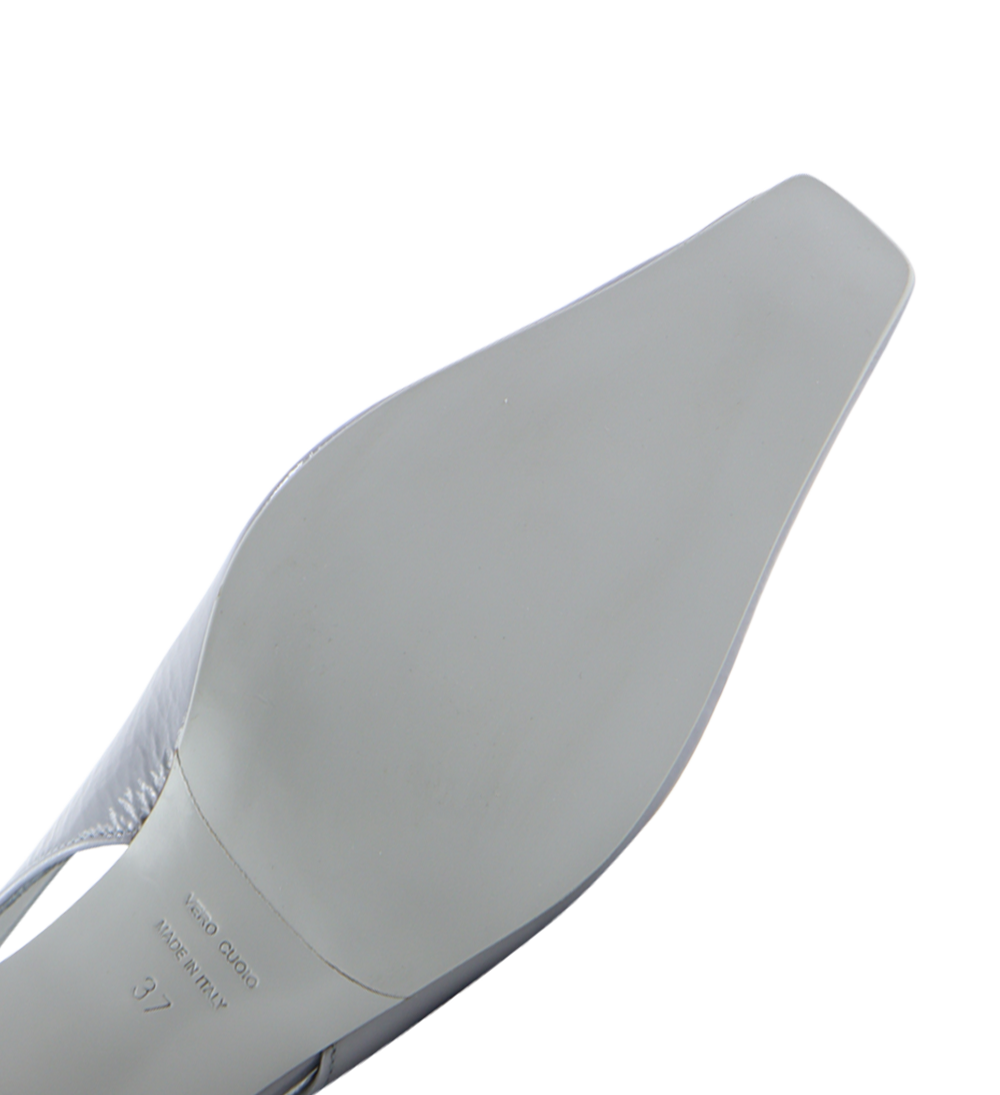 Eleonora 35 slingback stilettos, Ice Blue lacquer