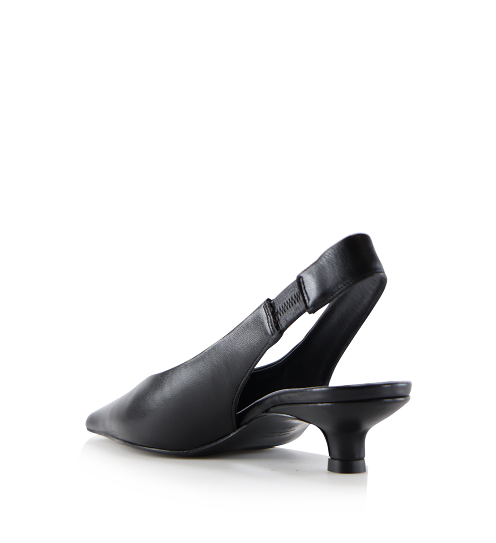 Eleonora 35 slingback stiletter, sort læder