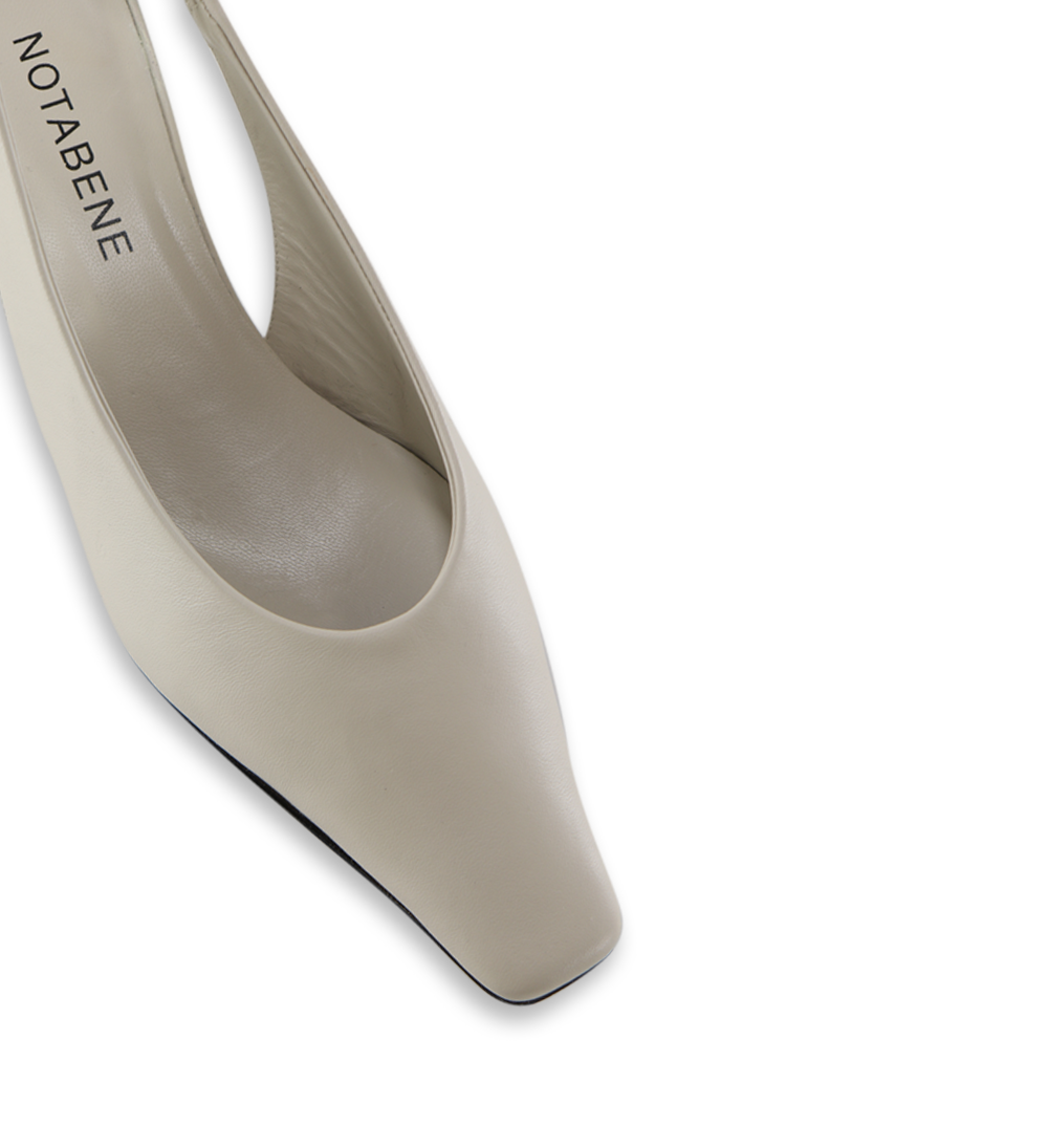 Eleonora 35 slingback stilettos, off-white leather