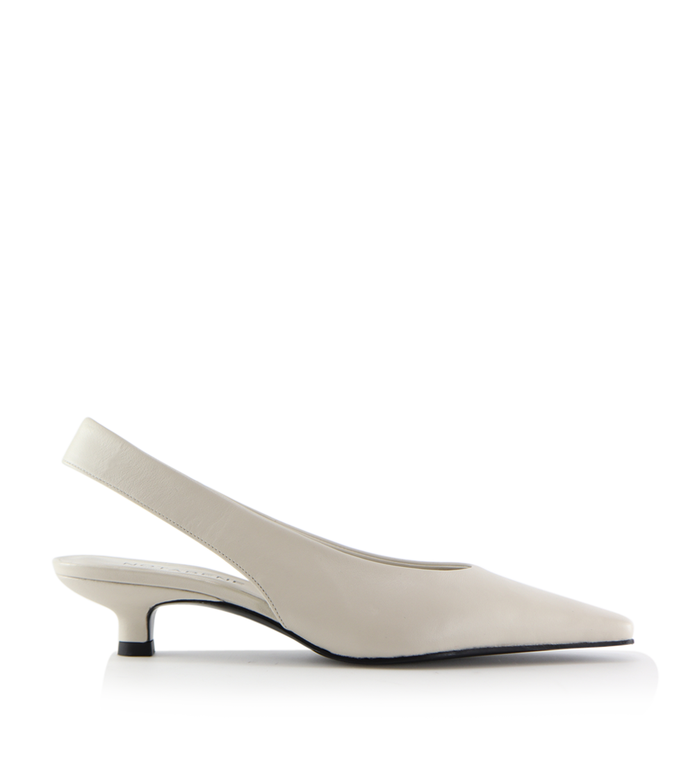 Eleonora 35 slingback stiletter, off-white læder