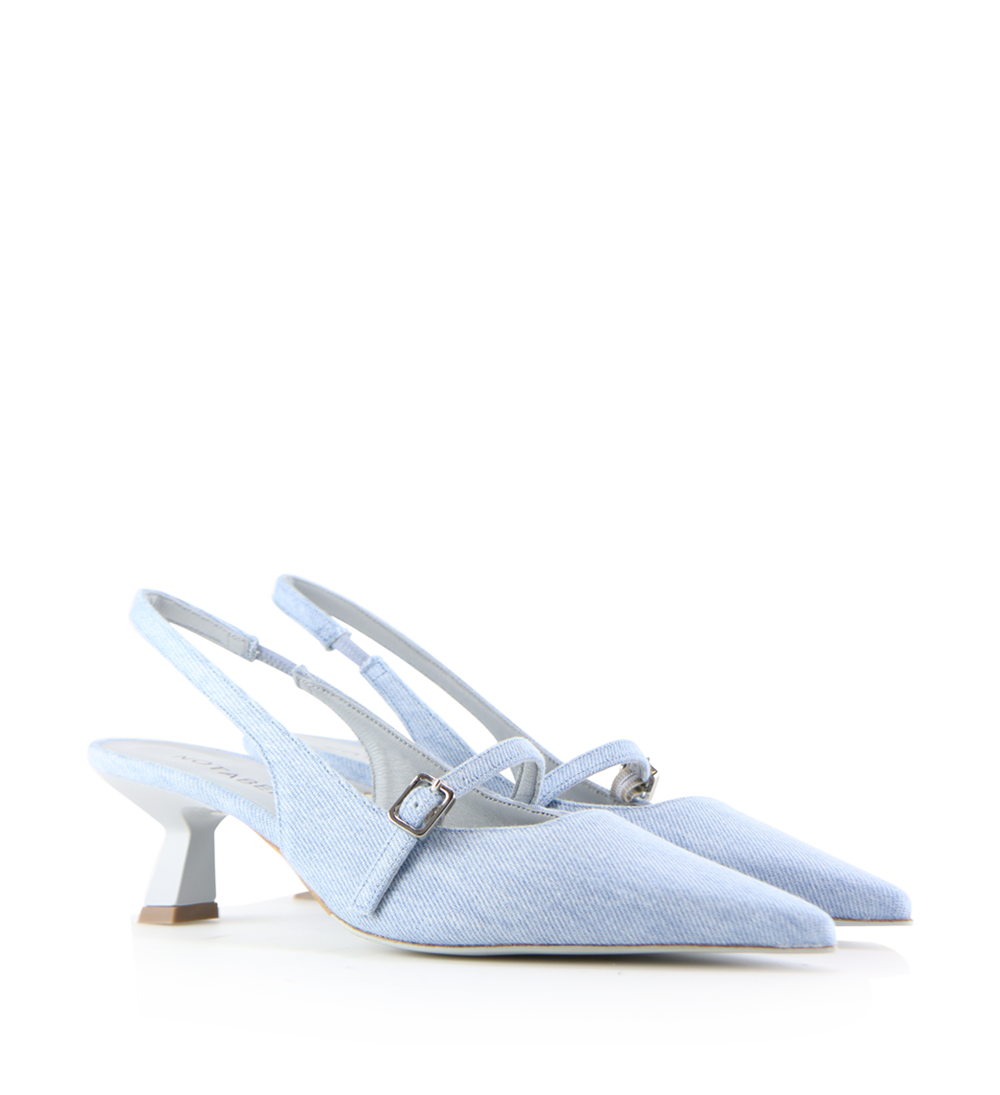 Elina 50 slingback stilettos, jeans