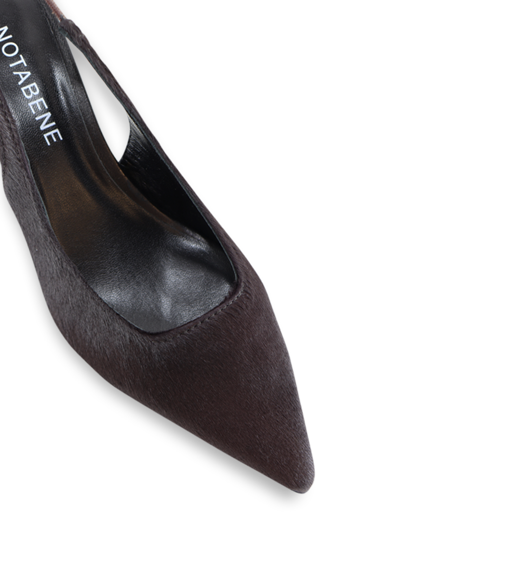 Elisa 50 slingback stiletter, mørkebrun kopels