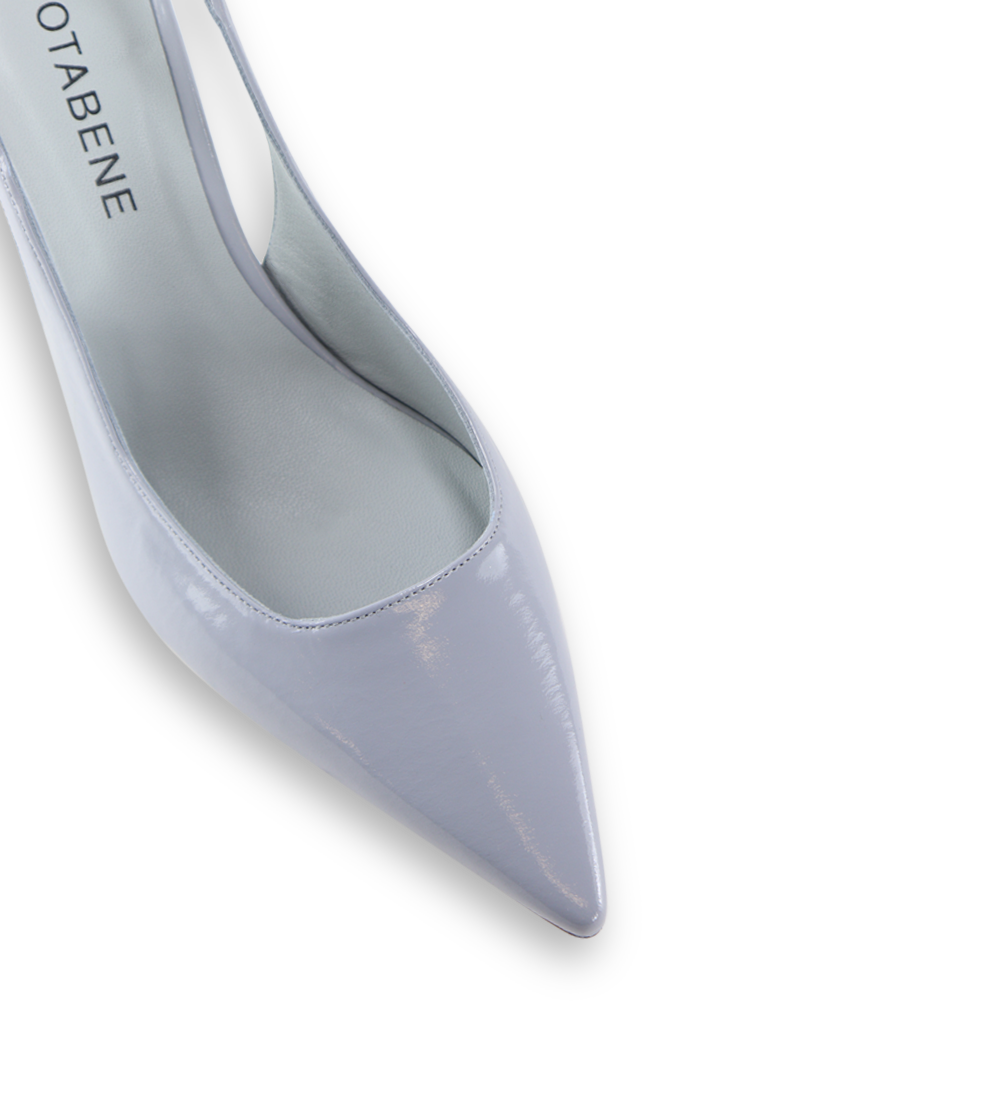 Elisa 50 slingback stiletter, ice blue lak