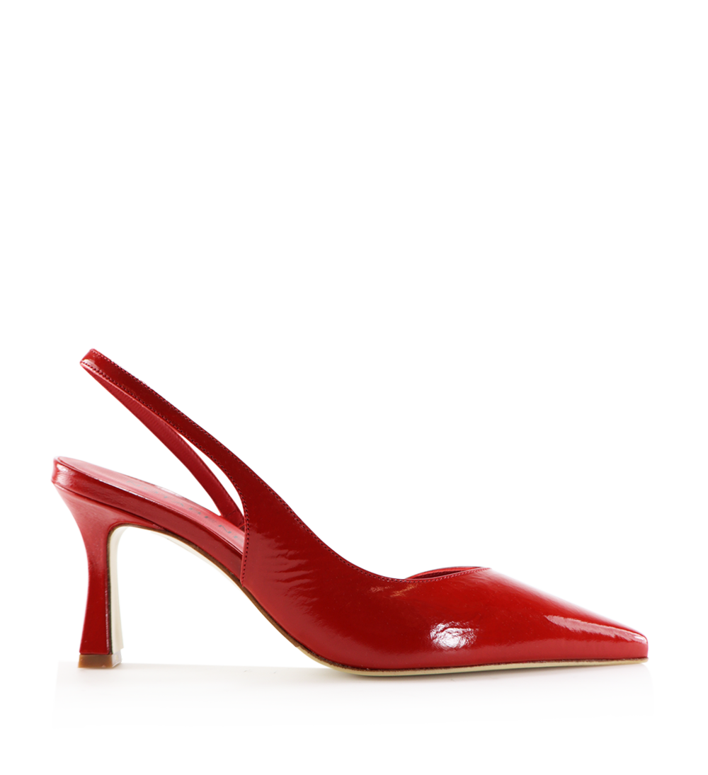 Emira 70 slingback stiletter, rød lak