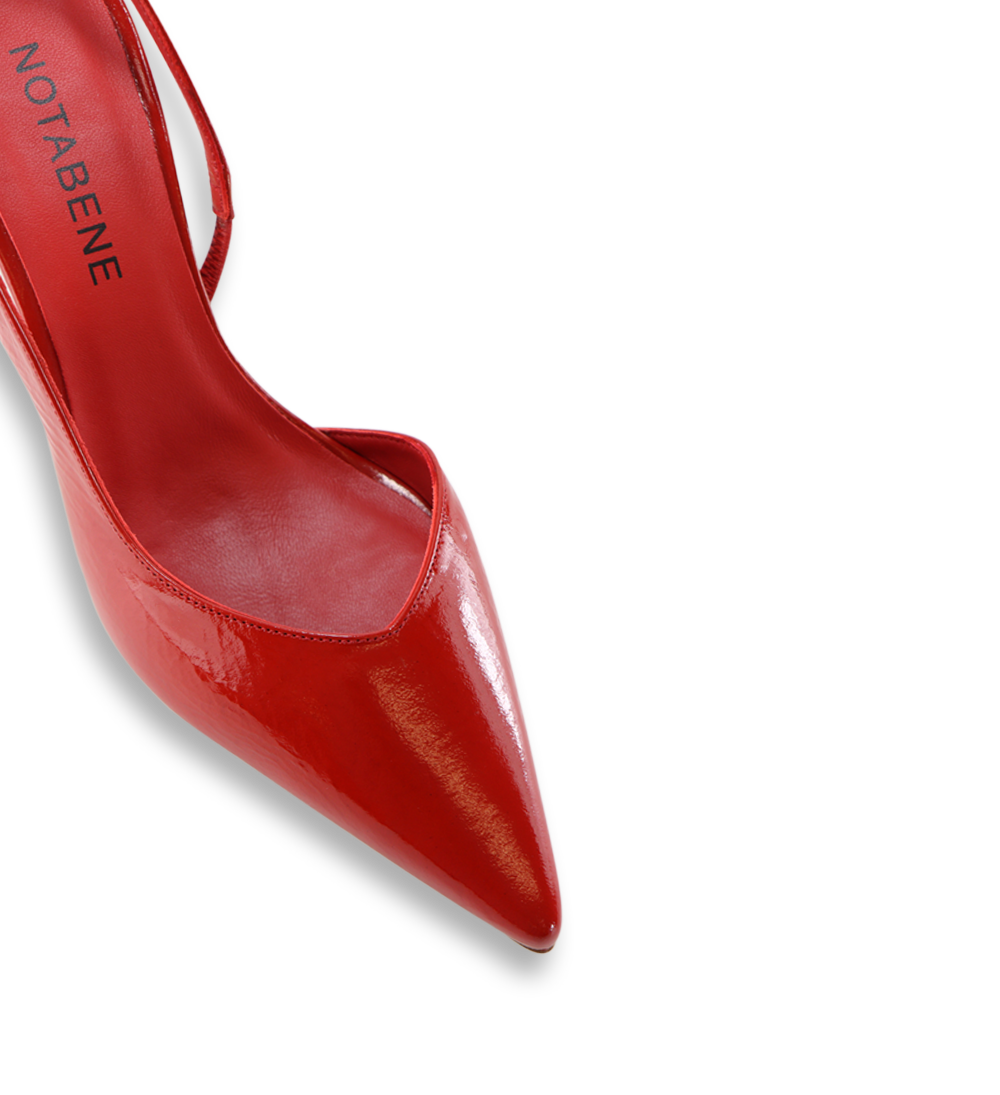 Emira 70 slingback stilettos, red patent