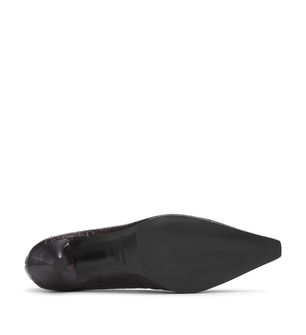 Emmy Low 50 stilettos, dark brown croco