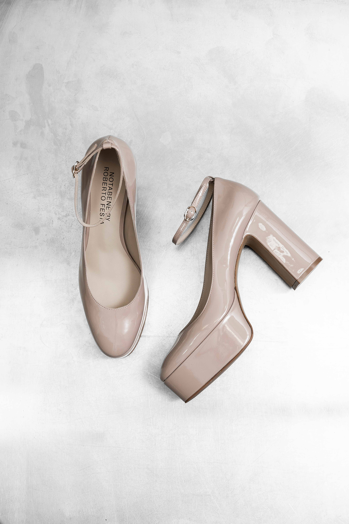 Franca 100 pumps, nude lak