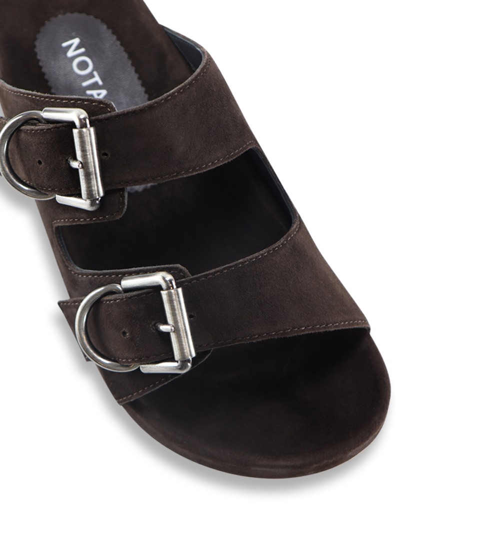 Gaïa sandaler, mørkebrun ruskind