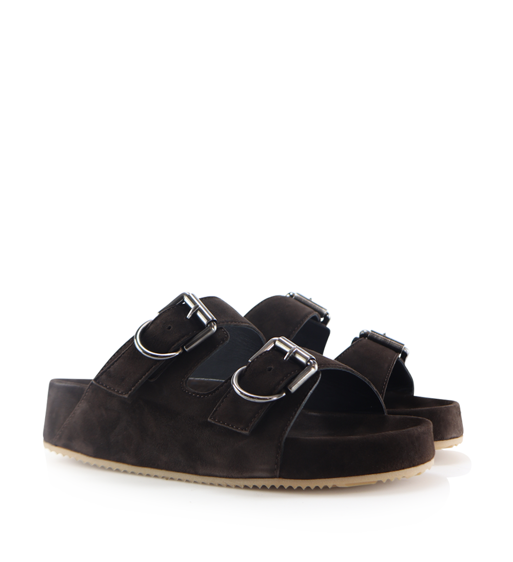 Gaïa sandaler, mørkebrun ruskind