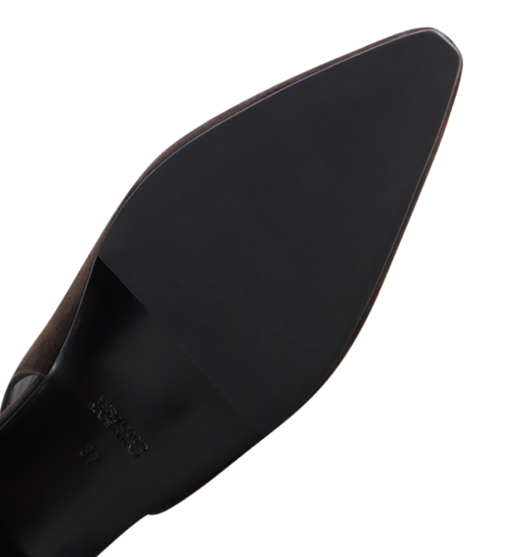 Gilda slingback, mørkebrun ruskind