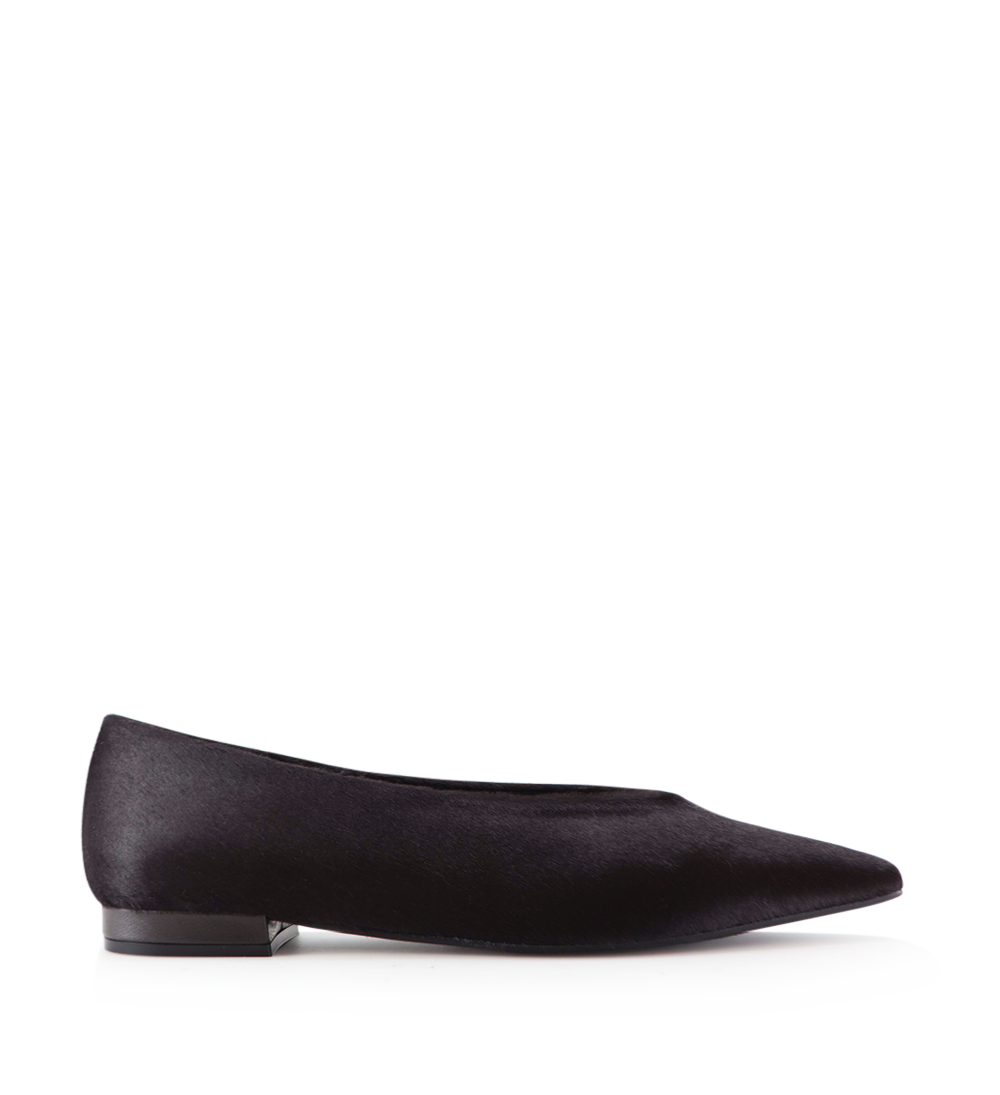 Ginevra ballerina, dark brown cow fur