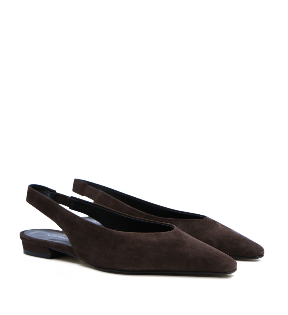 Gisella slingback, dark brown suede