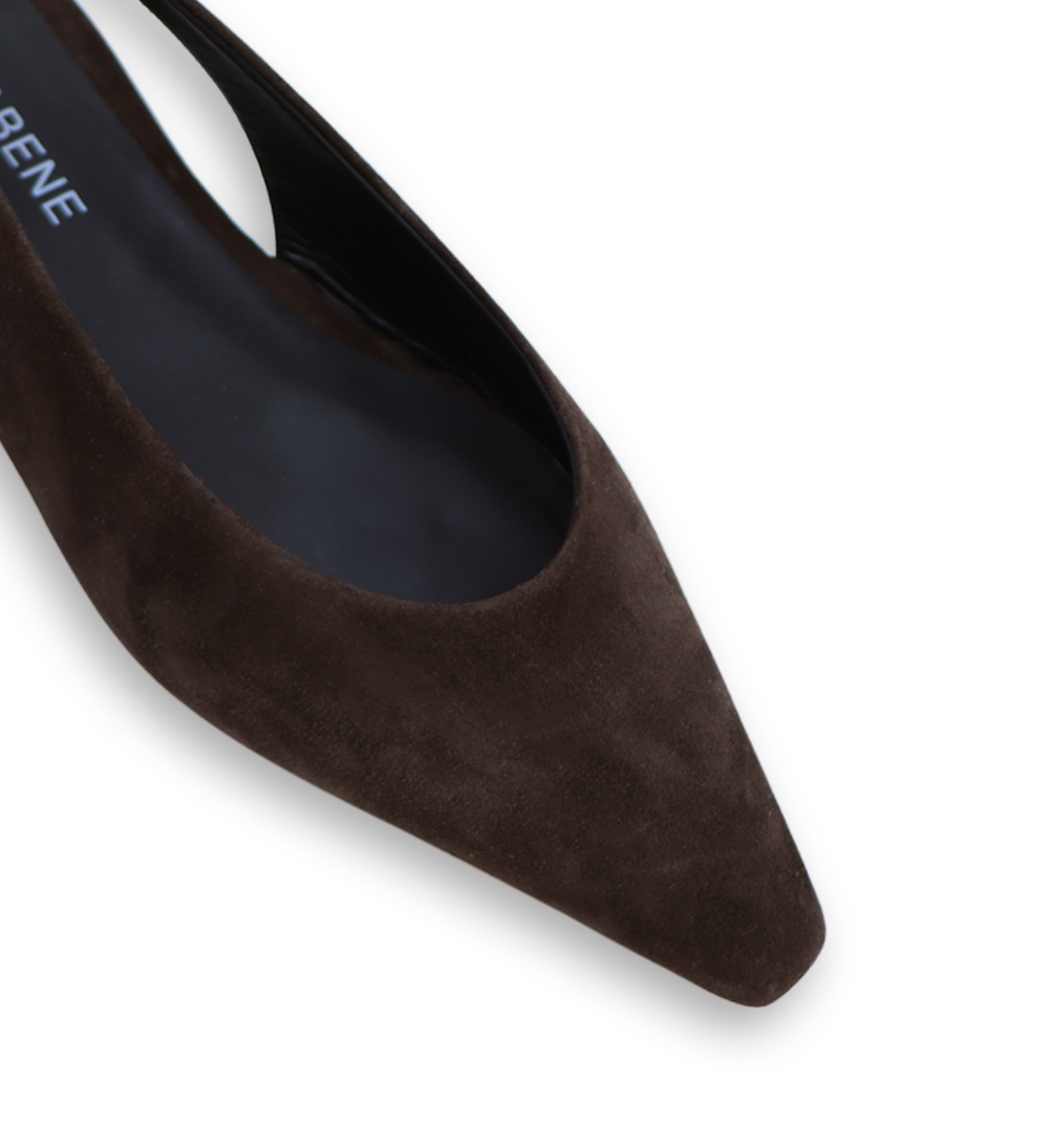 Gisella slingback, dark brown suede