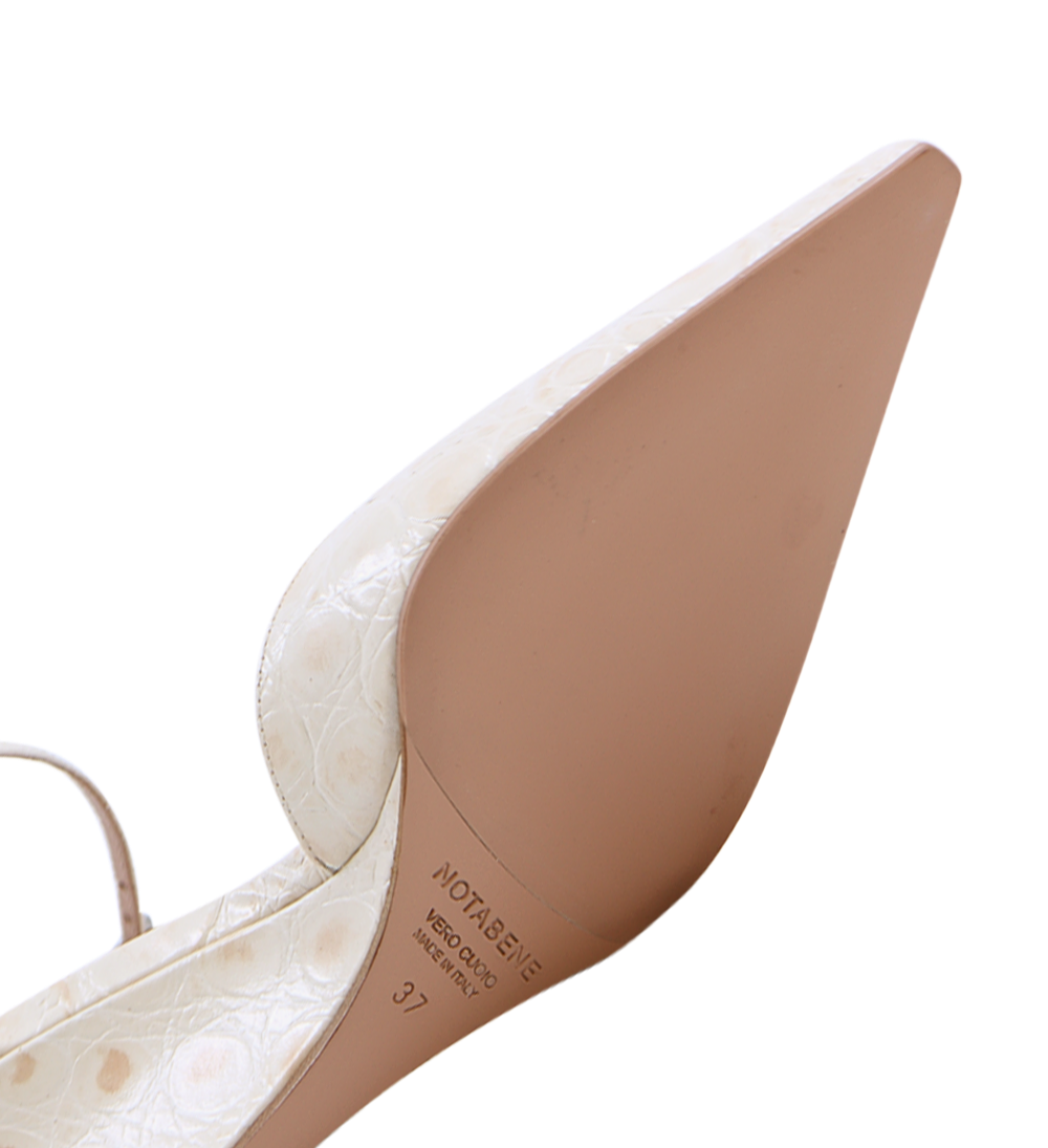 Elsa 50 kilehæl, beige croco