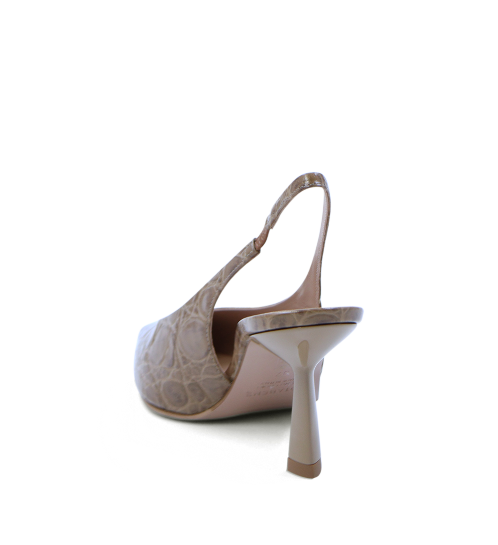 Emmely 70 slingback stilettos, brown croco
