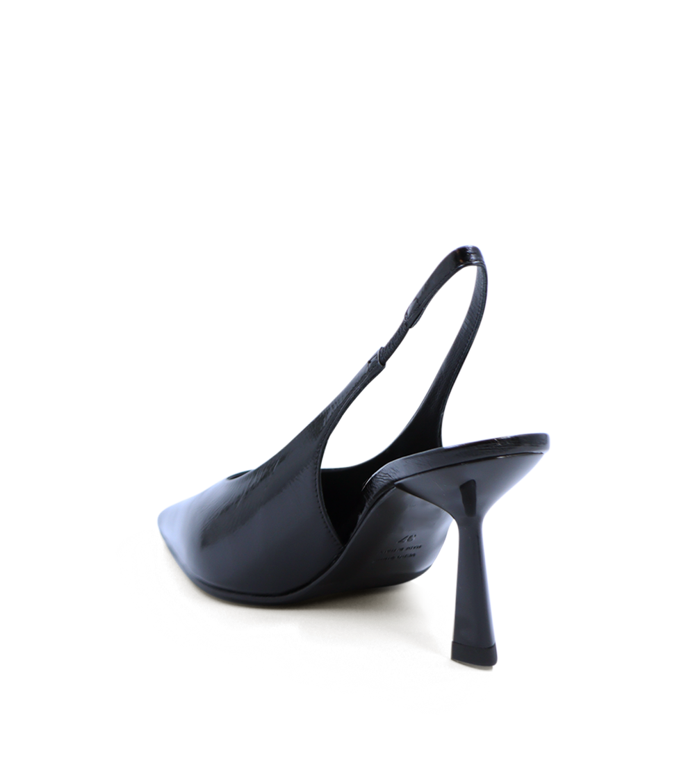 Emmely 70 slingback stilettos, black patent