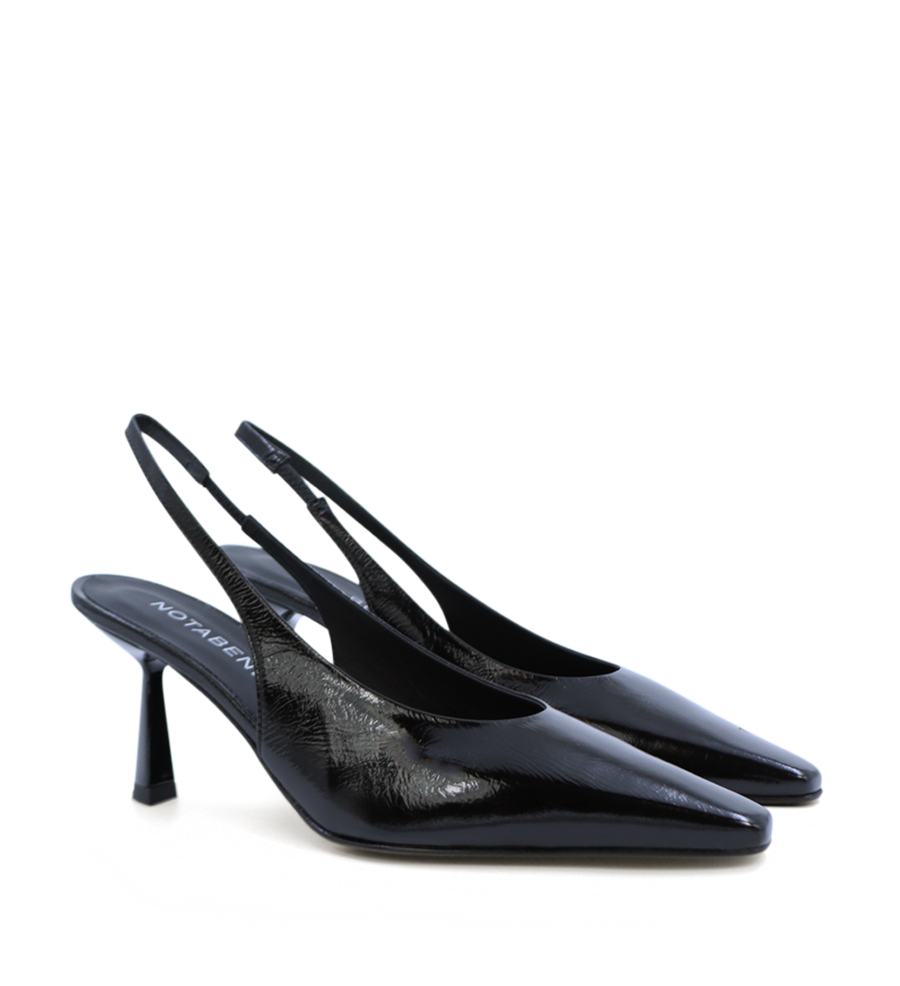 Emmely 70 slingback stilettos, black patent