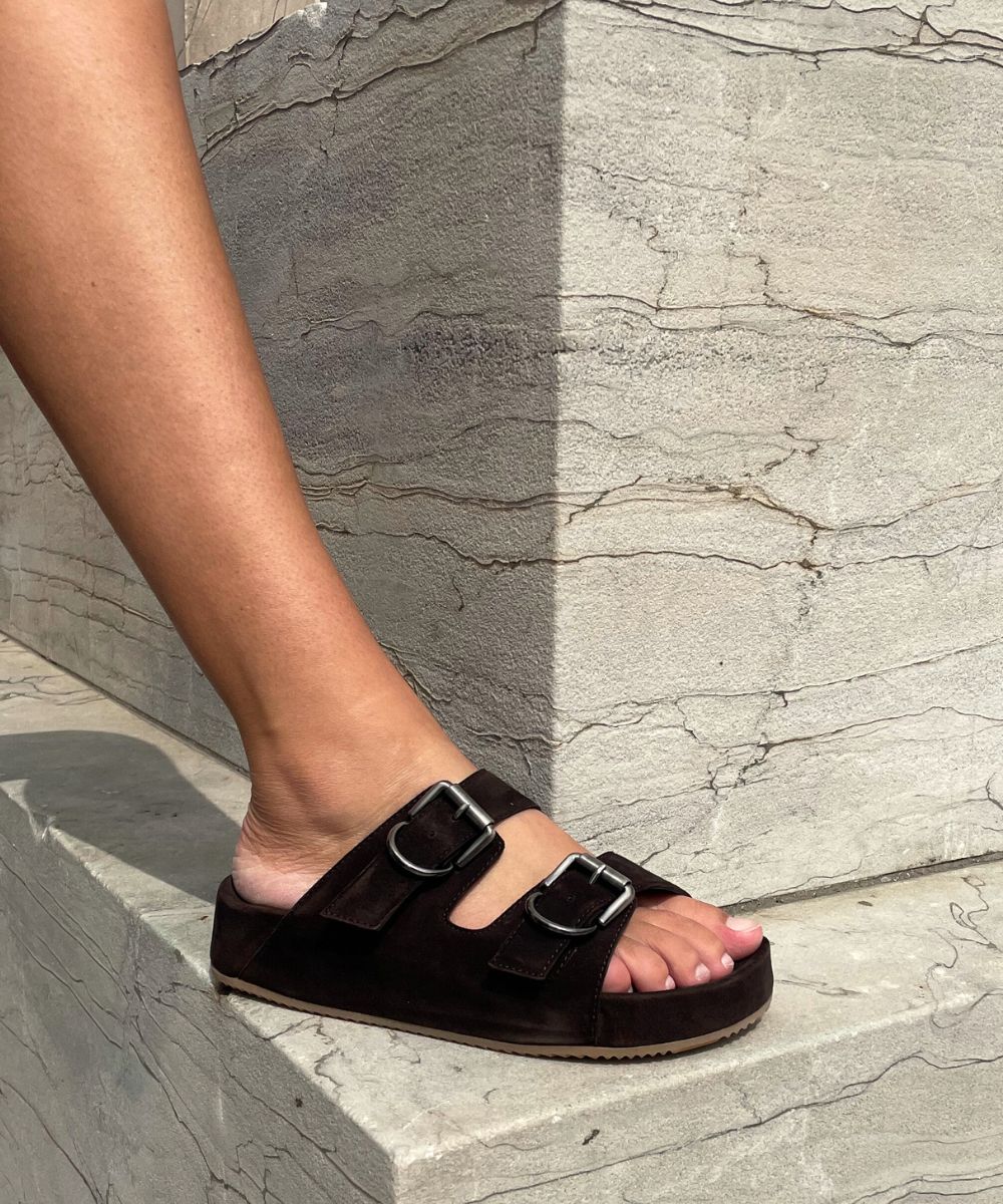 Gaïa sandaler, mørkebrun ruskind