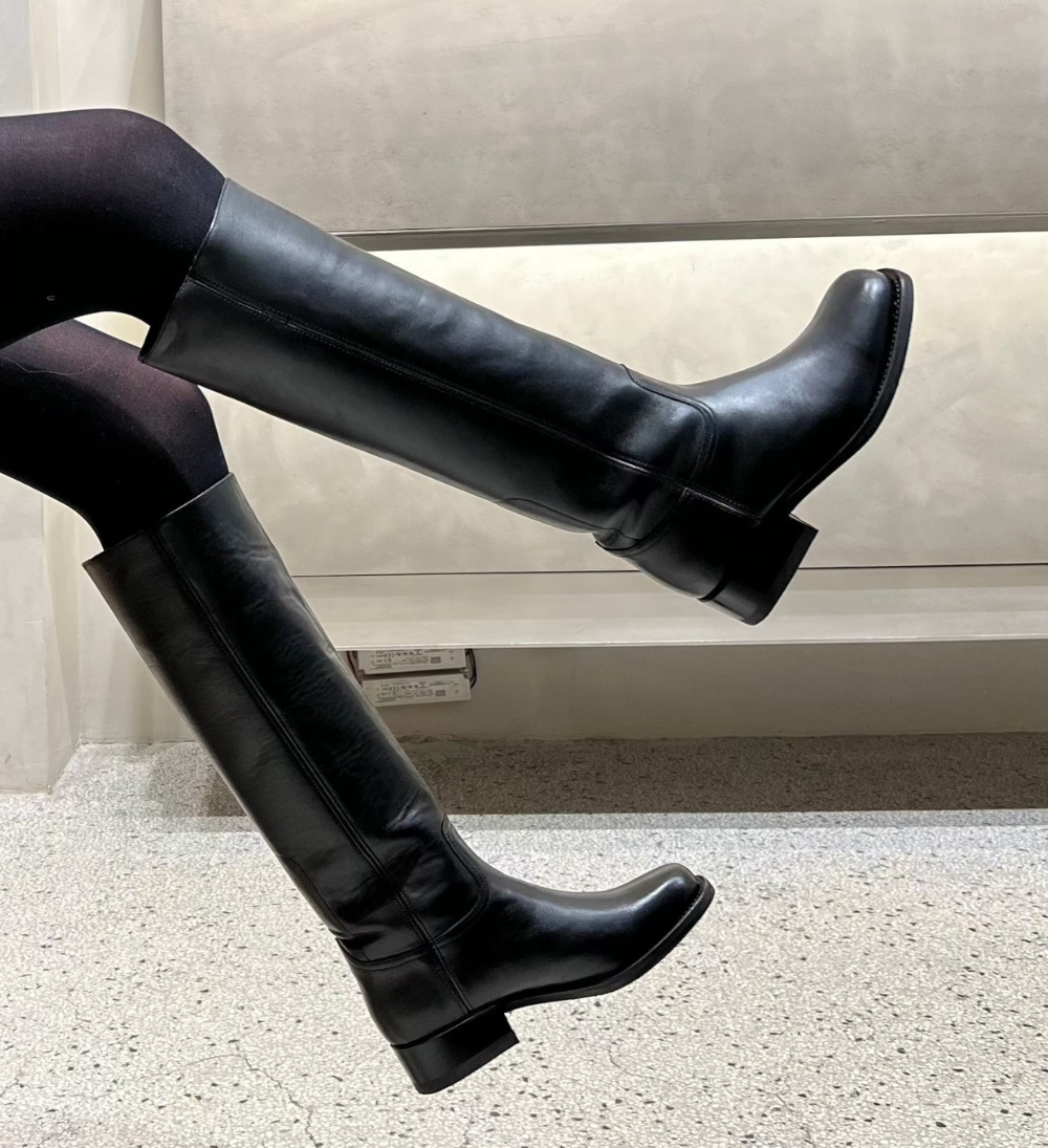 Achilla støvler, sort læder