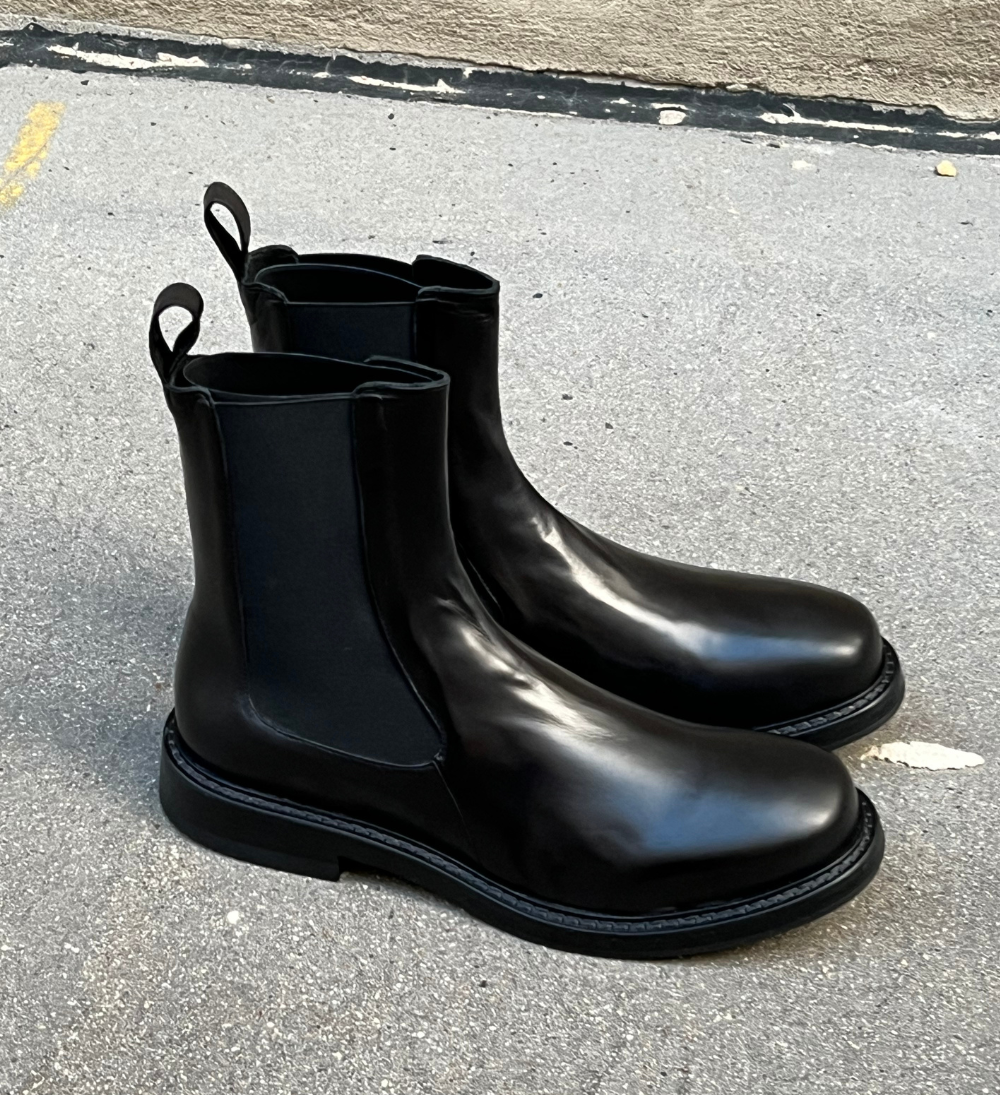 Roman chelsea støvler, sort læder