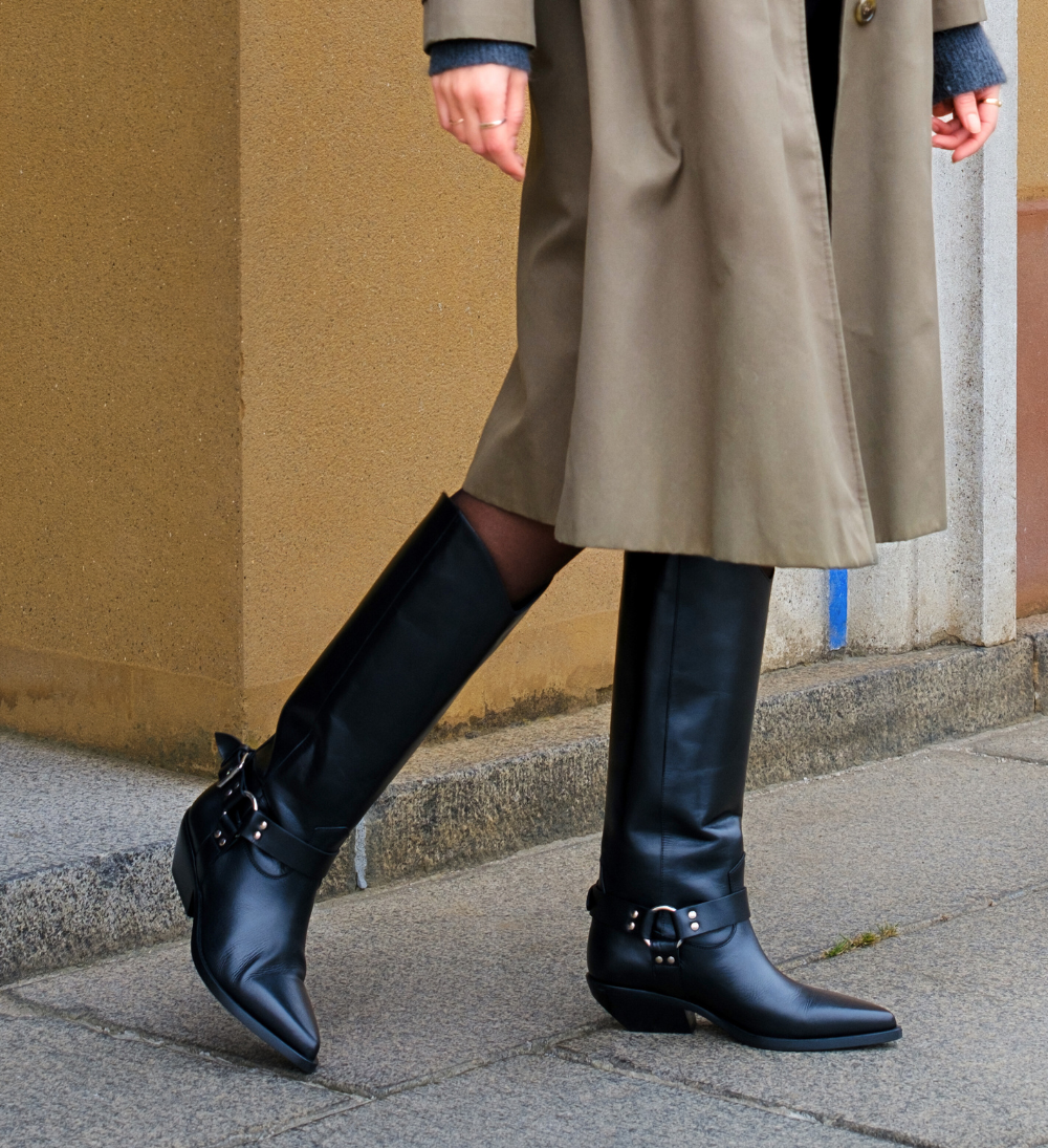 Carlotta 30 cowboy bikerstøvler, sort læder