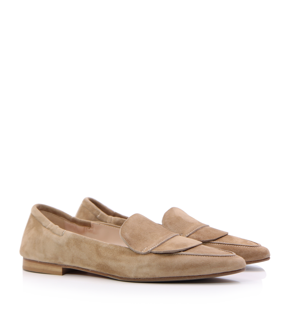 Romy II loafers, camel ruskind